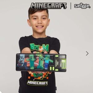 Smiggle Minecraft Pop Out Ultimate Pencil Case 💚❤️🩶